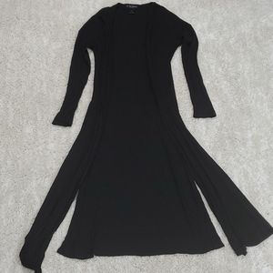 Long black duster sweater